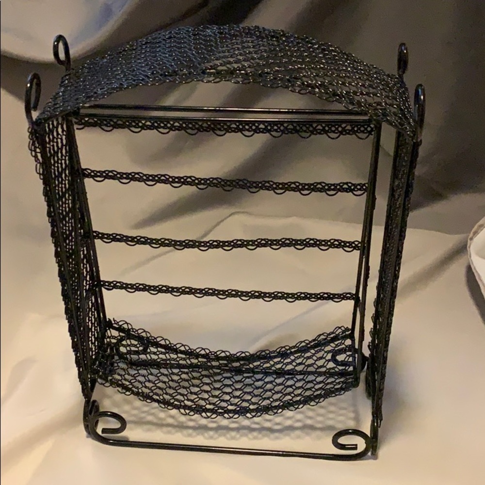 Whimsical Black Metal Jewelry Organizer